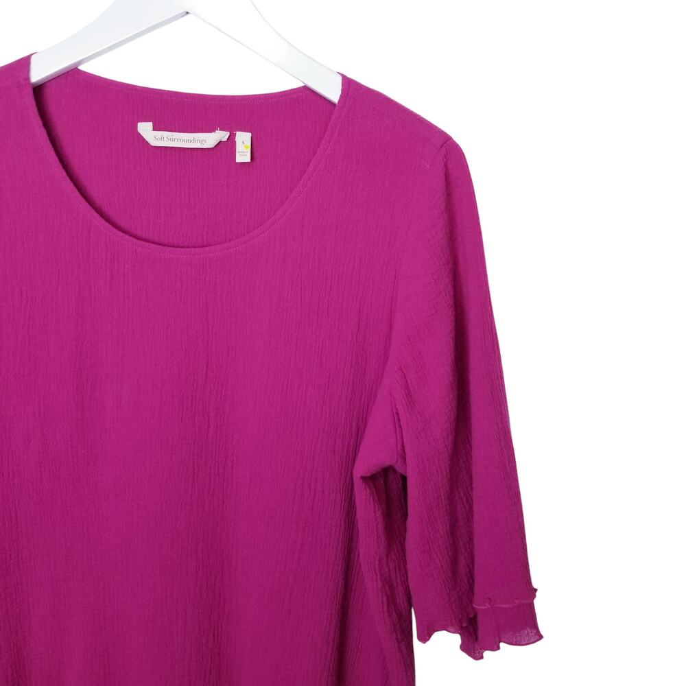 Soft Surroundings Women's Size XL Pink Siesta Key Layered Gauze Tunic Top S - Picture 3 of 7